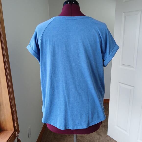 Eddie Bauer Myriad Roll-Sleeve T-shirt XL Lake blue raglan short sleeve tee - Picture 4 of 14
